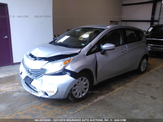 3N1CE2CP7GL350955 - 2016 NISSAN VERSA NOTE S/S PLUS/SV/SL/SR SILVER photo 2