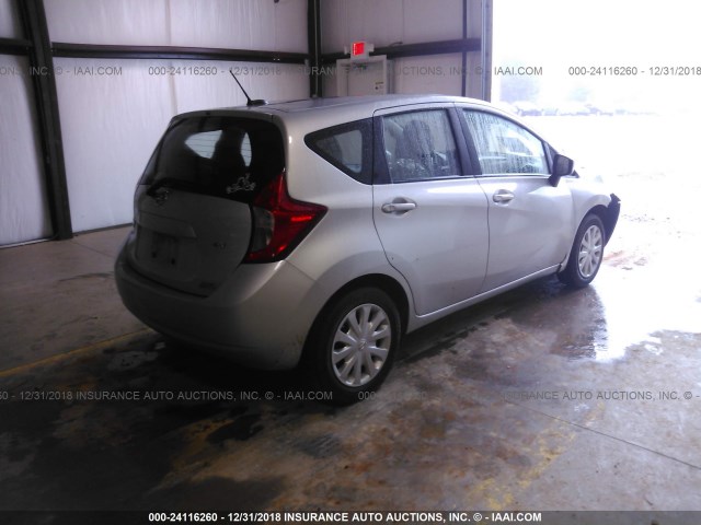 3N1CE2CP7GL350955 - 2016 NISSAN VERSA NOTE S/S PLUS/SV/SL/SR SILVER photo 4