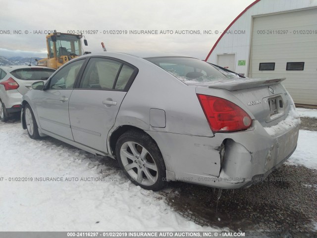 1N4BA41E48C820539 - 2008 NISSAN MAXIMA SE/SL SILVER photo 3