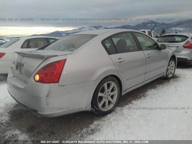 1N4BA41E48C820539 - 2008 NISSAN MAXIMA SE/SL SILVER photo 4