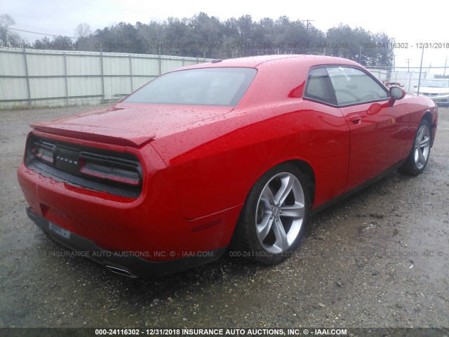 2C3CDZAG5FH702132 - 2015 DODGE CHALLENGER SXT RED photo 4