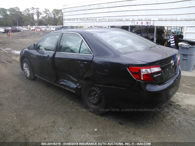 4T1BF1FK6EU782113 - 2014 TOYOTA CAMRY L/SE/LE/XLE BLACK photo 3