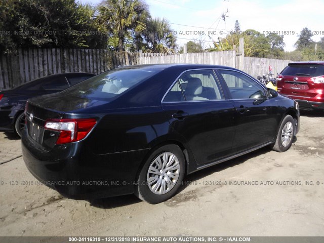 4T1BF1FK6EU782113 - 2014 TOYOTA CAMRY L/SE/LE/XLE BLACK photo 4