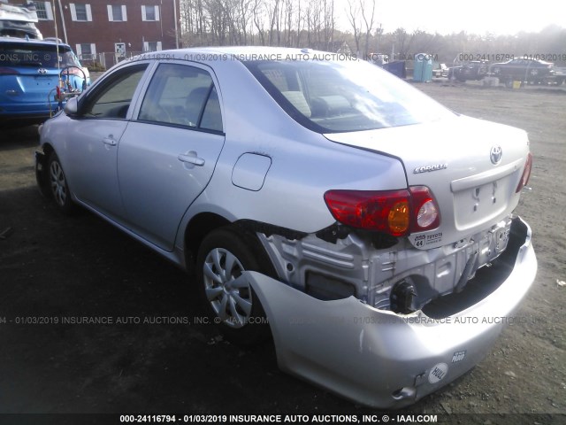 1NXBU40EX9Z142311 - 2009 TOYOTA COROLLA S/LE/XLE SILVER photo 3