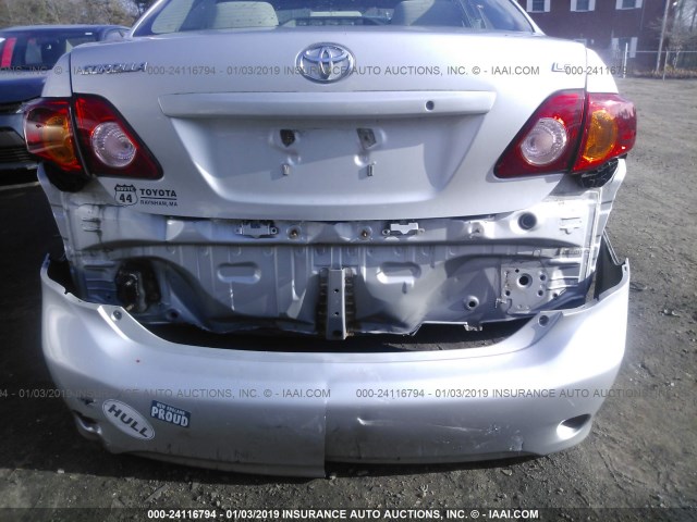 1NXBU40EX9Z142311 - 2009 TOYOTA COROLLA S/LE/XLE SILVER photo 6