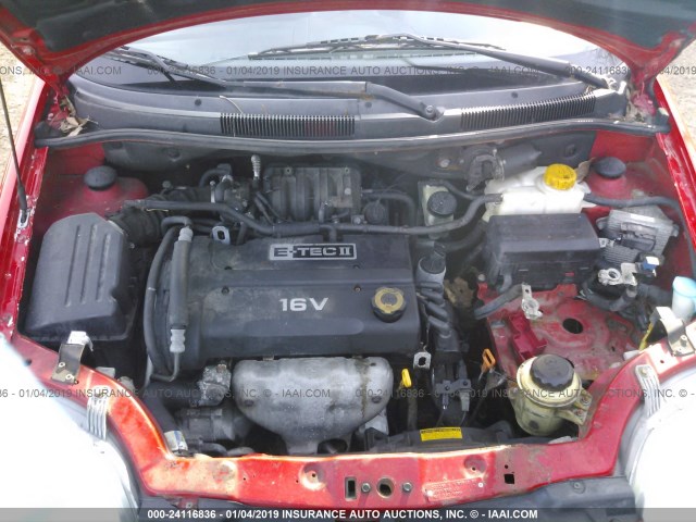 KL1TD66658B130301 - 2008 CHEVROLET AVEO LS RED photo 10