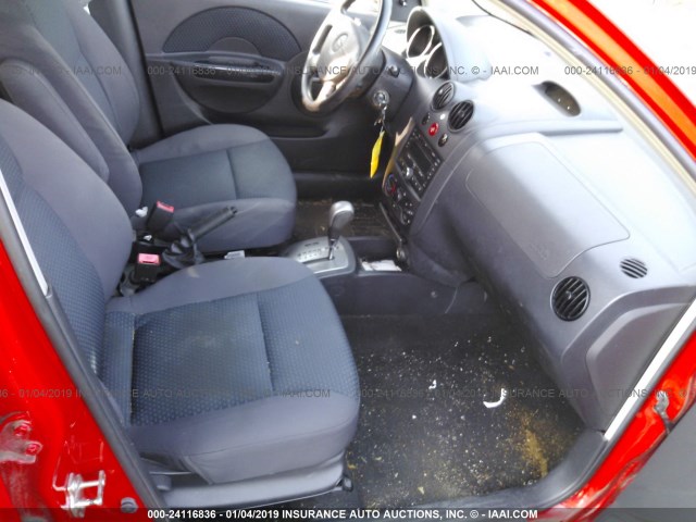KL1TD66658B130301 - 2008 CHEVROLET AVEO LS RED photo 5