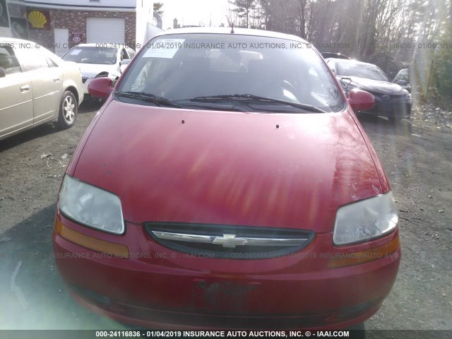KL1TD66658B130301 - 2008 CHEVROLET AVEO LS RED photo 6