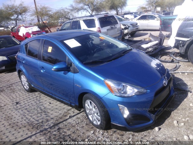 JTDKDTB31H1591872 - 2017 TOYOTA PRIUS C BLUE photo 1