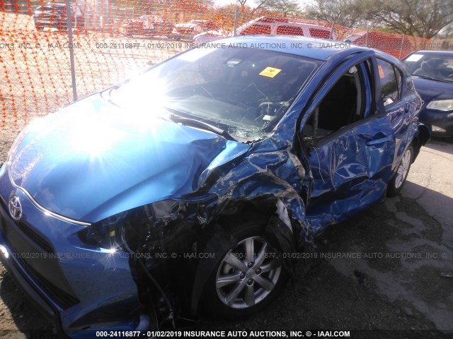 JTDKDTB31H1591872 - 2017 TOYOTA PRIUS C BLUE photo 6