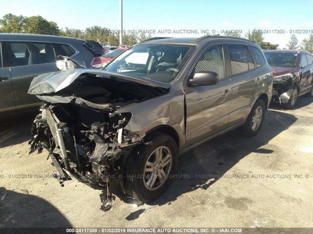 5XYZG3AB8CG123676 - 2012 HYUNDAI SANTA FE GLS GRAY photo 2