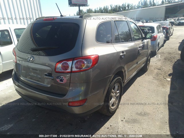 5XYZG3AB8CG123676 - 2012 HYUNDAI SANTA FE GLS GRAY photo 4