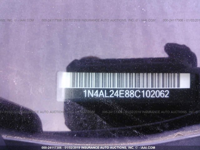 1N4AL24E88C102062 - 2008 NISSAN ALTIMA 2.5S SILVER photo 9