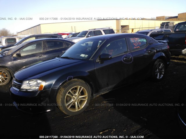 1C3CDZEGXCN112781 - 2012 DODGE AVENGER SXT BLACK photo 2