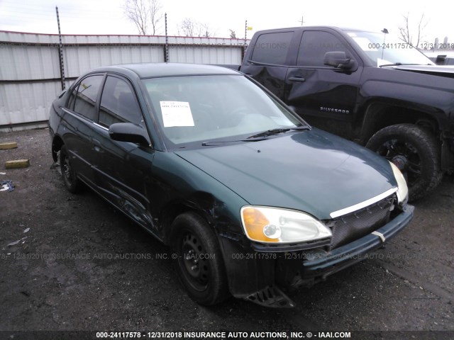 1HGES16271L051821 - 2001 HONDA CIVIC DX GREEN photo 1