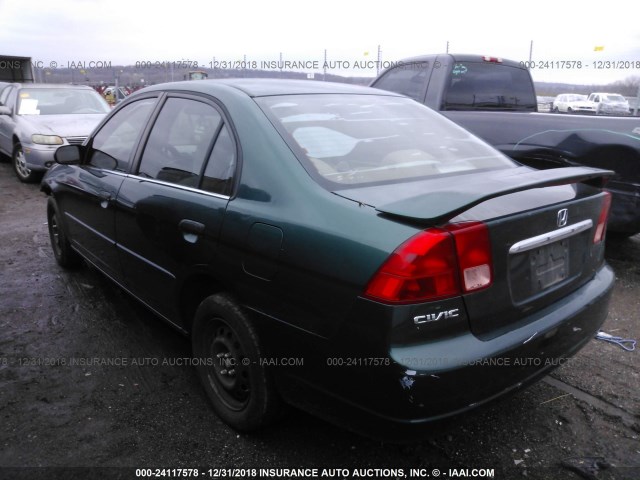 1HGES16271L051821 - 2001 HONDA CIVIC DX GREEN photo 3