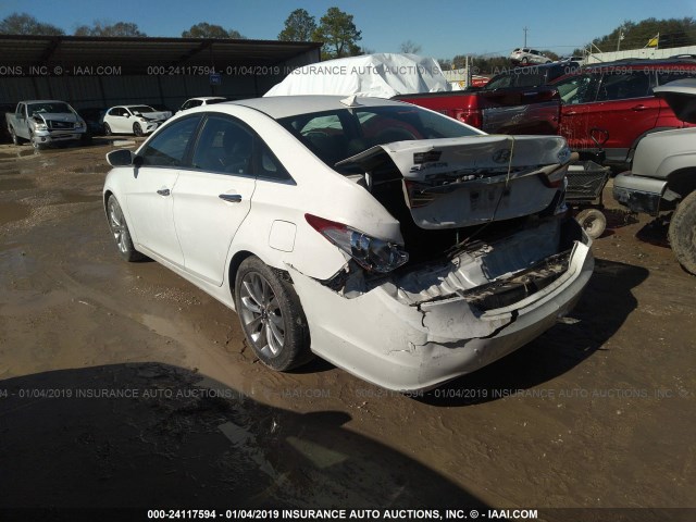 5NPEC4AB6CH480606 - 2012 HYUNDAI SONATA SE/LIMITED WHITE photo 3