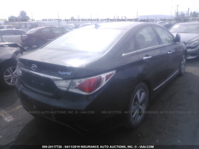 KMHEC4A45BA007850 - 2011 HYUNDAI SONATA HYBRID BLACK photo 4