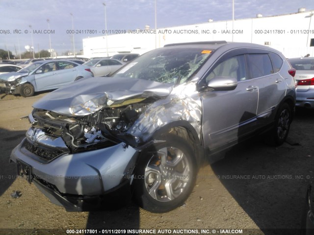 7FARW1H83JE026802 - 2018 HONDA CR-V EXL GRAY photo 2