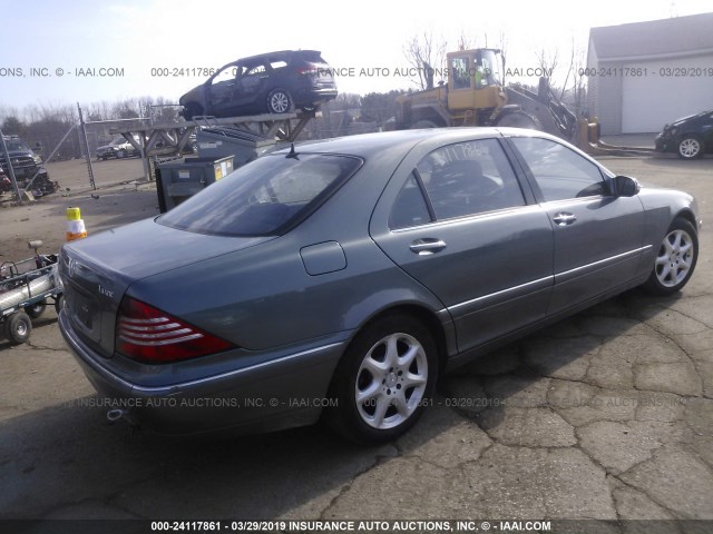 WDBNG84J44A422788 - 2004 MERCEDES-BENZ S 500 4MATIC BLUE photo 4