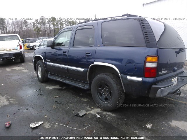 1GKEC13Z72R164328 - 2002 GMC YUKON BLUE photo 3