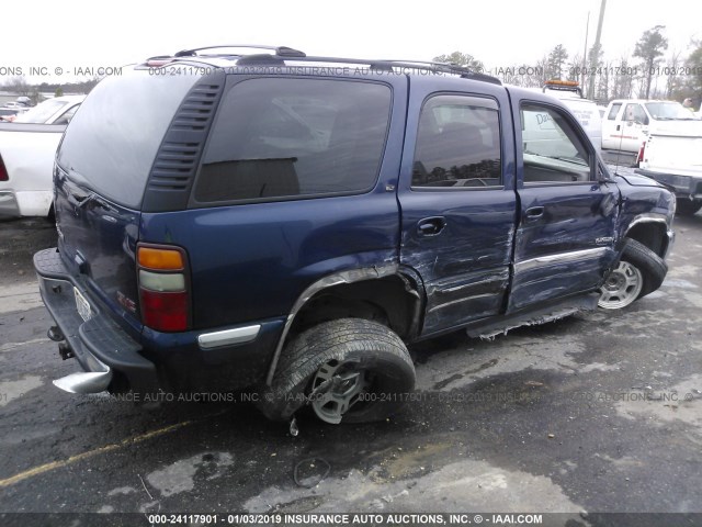 1GKEC13Z72R164328 - 2002 GMC YUKON BLUE photo 4