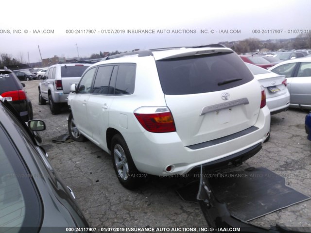 JTEBK3EH3A2159597 - 2010 TOYOTA HIGHLANDER WHITE photo 3