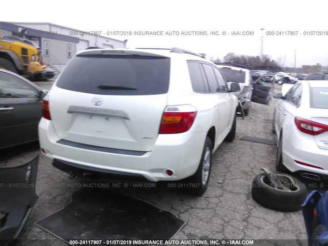 JTEBK3EH3A2159597 - 2010 TOYOTA HIGHLANDER WHITE photo 4