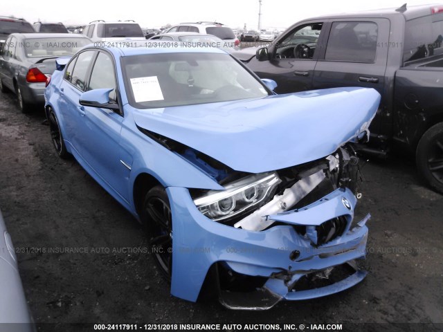 WBS3C9C51FP805577 - 2015 BMW M3 BLUE photo 1