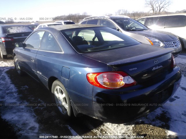 2T1CF22P73C611090 - 2003 TOYOTA CAMRY SOLARA SE/SLE BLUE photo 3