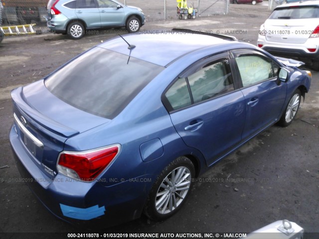 JF1GJAD64EH005569 - 2014 SUBARU IMPREZA PREMIUM BLUE photo 4