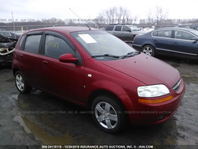 KL1TD66617B772206 - 2007 CHEVROLET AVEO LS RED photo 1