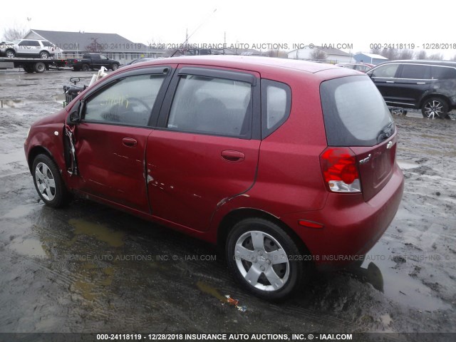 KL1TD66617B772206 - 2007 CHEVROLET AVEO LS RED photo 3