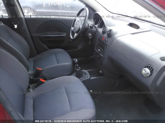 KL1TD66617B772206 - 2007 CHEVROLET AVEO LS RED photo 5
