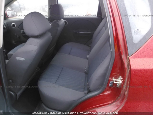 KL1TD66617B772206 - 2007 CHEVROLET AVEO LS RED photo 8