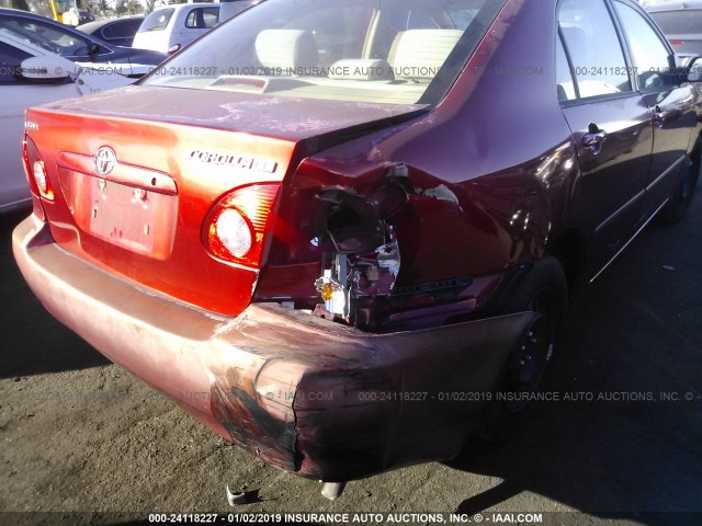 1NXBR32E66Z647587 - 2006 TOYOTA COROLLA CE/LE/S RED photo 6