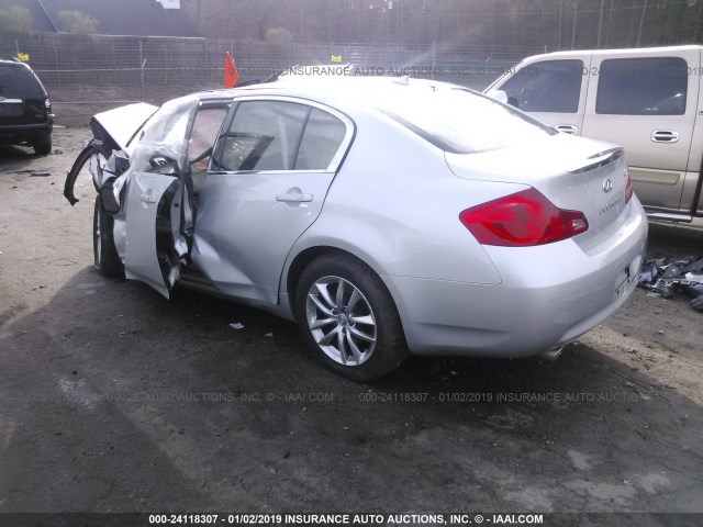 JNKCV61F49M361577 - 2009 INFINITI G37 SILVER photo 3