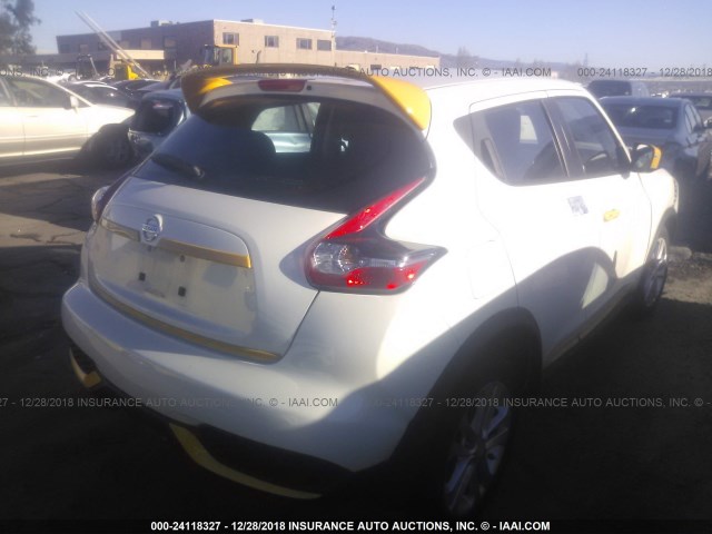 JN8AF5MR5FT502393 - 2015 NISSAN JUKE S/SV/SL/NISMO WHITE photo 4