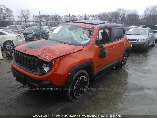 ZACCJBCT8GPC62123 - 2016 JEEP RENEGADE TRAILHAWK ORANGE photo 2