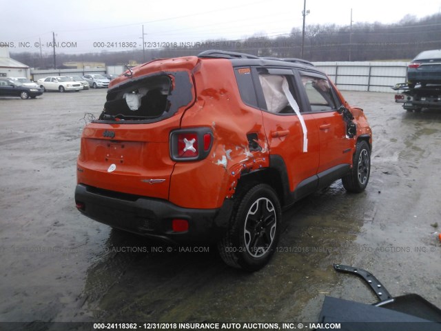 ZACCJBCT8GPC62123 - 2016 JEEP RENEGADE TRAILHAWK ORANGE photo 4