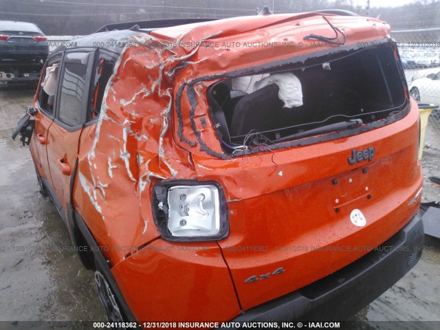 ZACCJBCT8GPC62123 - 2016 JEEP RENEGADE TRAILHAWK ORANGE photo 6