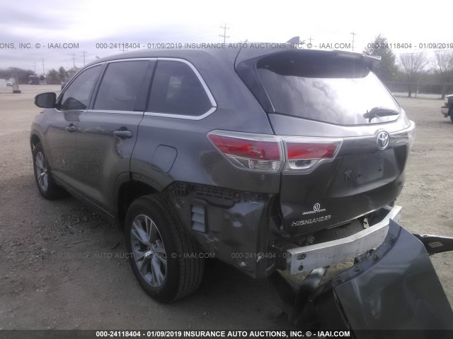 5TDZKRFH0ES009613 - 2014 TOYOTA HIGHLANDER LE/LE PLUS GRAY photo 3