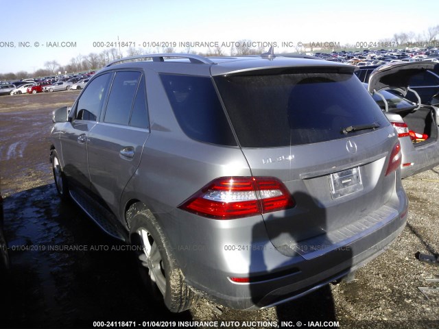 4JGDA5HB3DA231746 - 2013 MERCEDES-BENZ ML 350 4MATIC GRAY photo 3