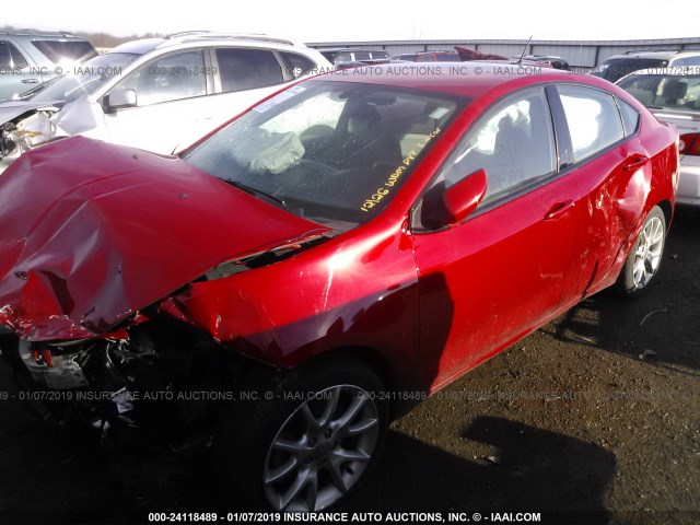 1C3CDFBA7DD288421 - 2013 DODGE DART SXT RED photo 2