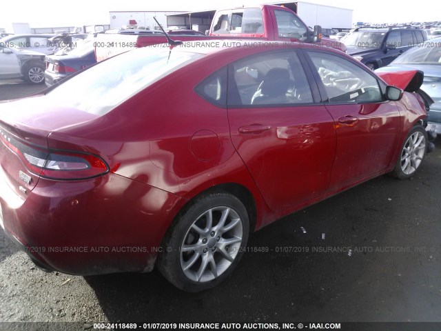 1C3CDFBA7DD288421 - 2013 DODGE DART SXT RED photo 4