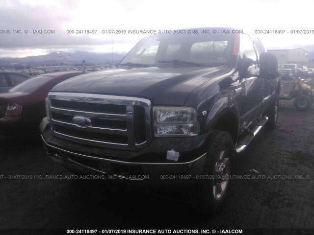 1FTWW31Y05EB35522 - 2005 FORD F350 SRW SUPER DUTY BLACK photo 2