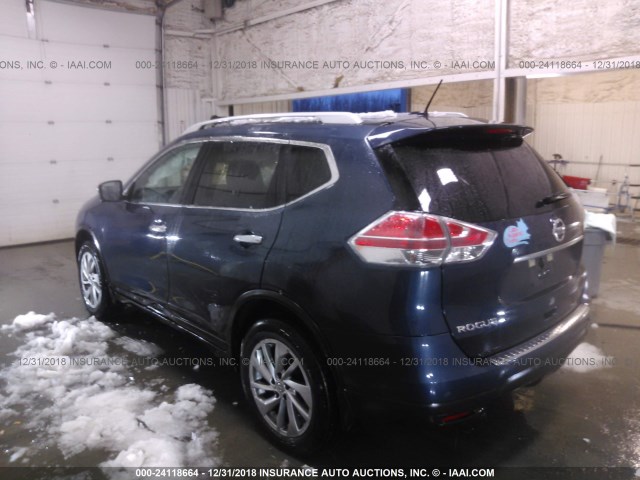 5N1AT2MV0FC757447 - 2015 NISSAN ROGUE S/SL/SV Dark Blue photo 3