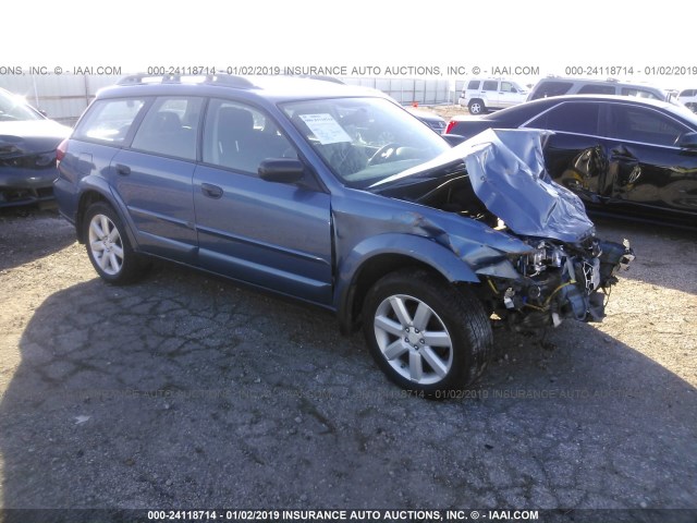 4S4BP61C387364282 - 2008 SUBARU OUTBACK 2.5I BLUE photo 1