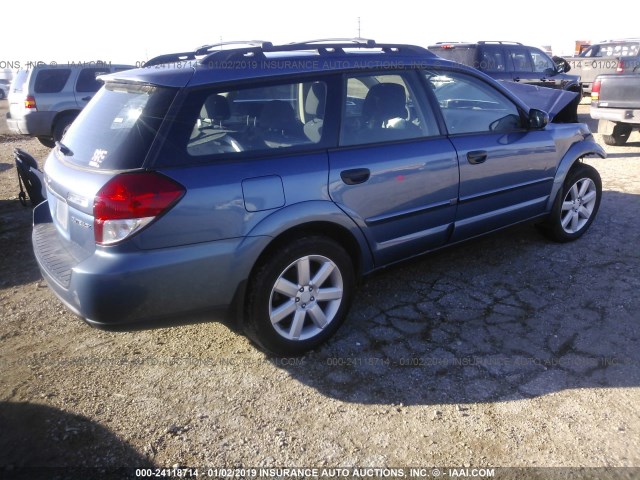 4S4BP61C387364282 - 2008 SUBARU OUTBACK 2.5I BLUE photo 4