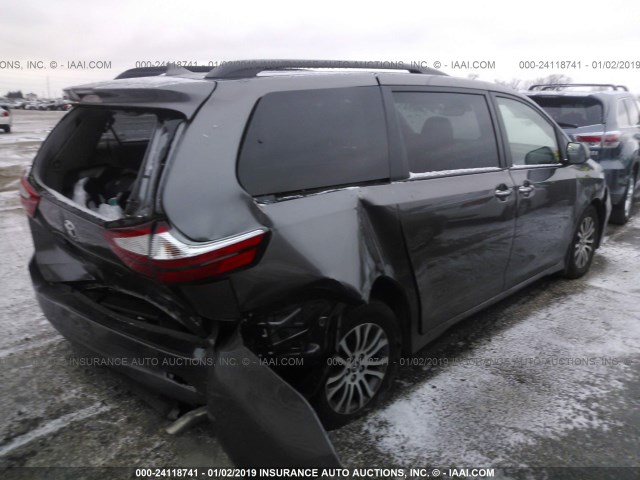 5TDYZ3DC2JS925263 - 2018 TOYOTA SIENNA XLE/LIMITED GRAY photo 4